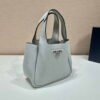 Prada 1BG335 Tote Leather Bucket Handbag Light Blue