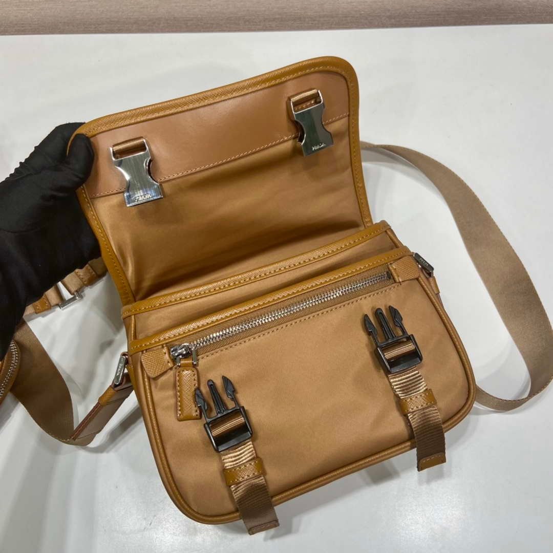 Replica Prada 2VD034 Nylon messenger bag shoulder bag Tan