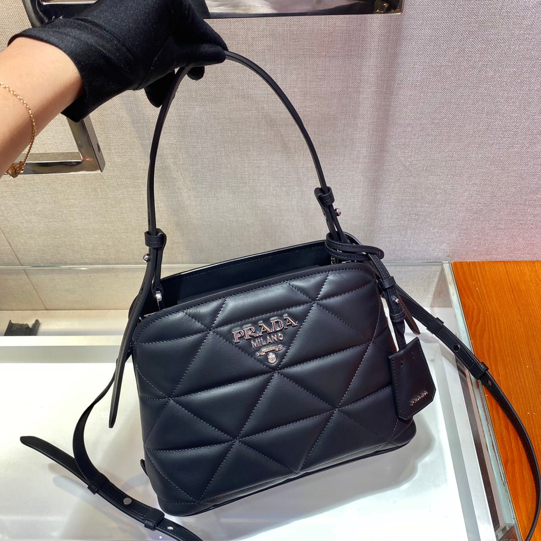 Replica Prada 1BA311 Spectrum Small Leather Top Handle Bag Black