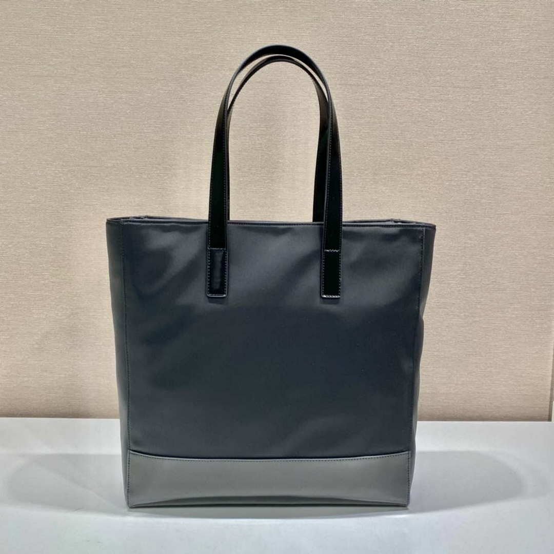 Replica Prada 2VG071 Re-Nylon and Leather tote Black