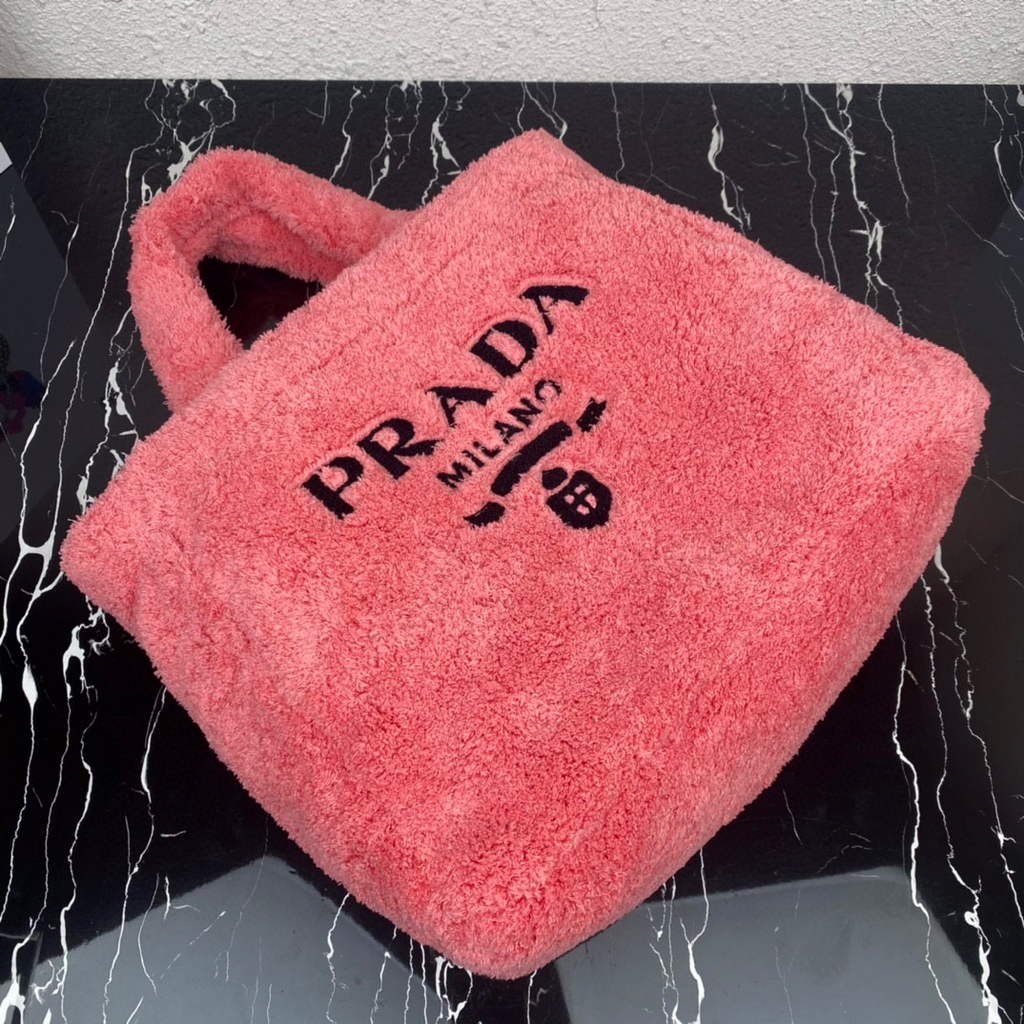 Replica Prada 1BG130 Shearling Tote Shoulder bag Plum