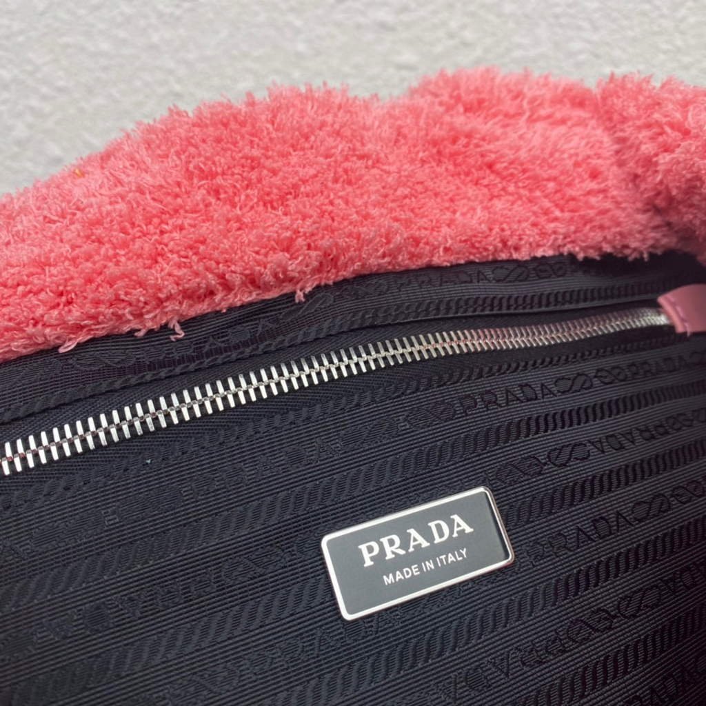 Replica Prada 1BG130 Shearling Tote Shoulder bag Plum