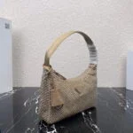 Prada 1NE515 Satin mini-bag with artificial crystals apricot