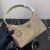 Prada 1NE515 Satin mini-bag with artificial crystals apricot
