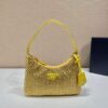Prada 1NE515 Satin mini-bag with artificial crystals Yellow