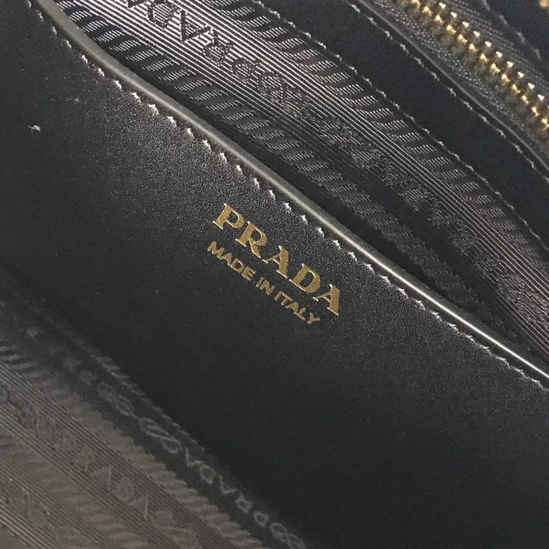Replica Prada 1BA046 Medium Esplanade Leather Tote Bag Grey and Black