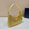 Prada 1NE515 Satin mini-bag with artificial crystals Yellow