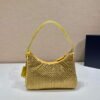 Prada 1NE515 Satin mini-bag with artificial crystals Yellow