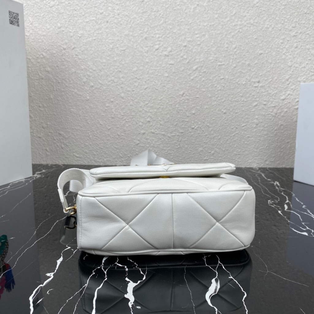 Prada 1BD292 Prada System nappa leather patchwork Bag White