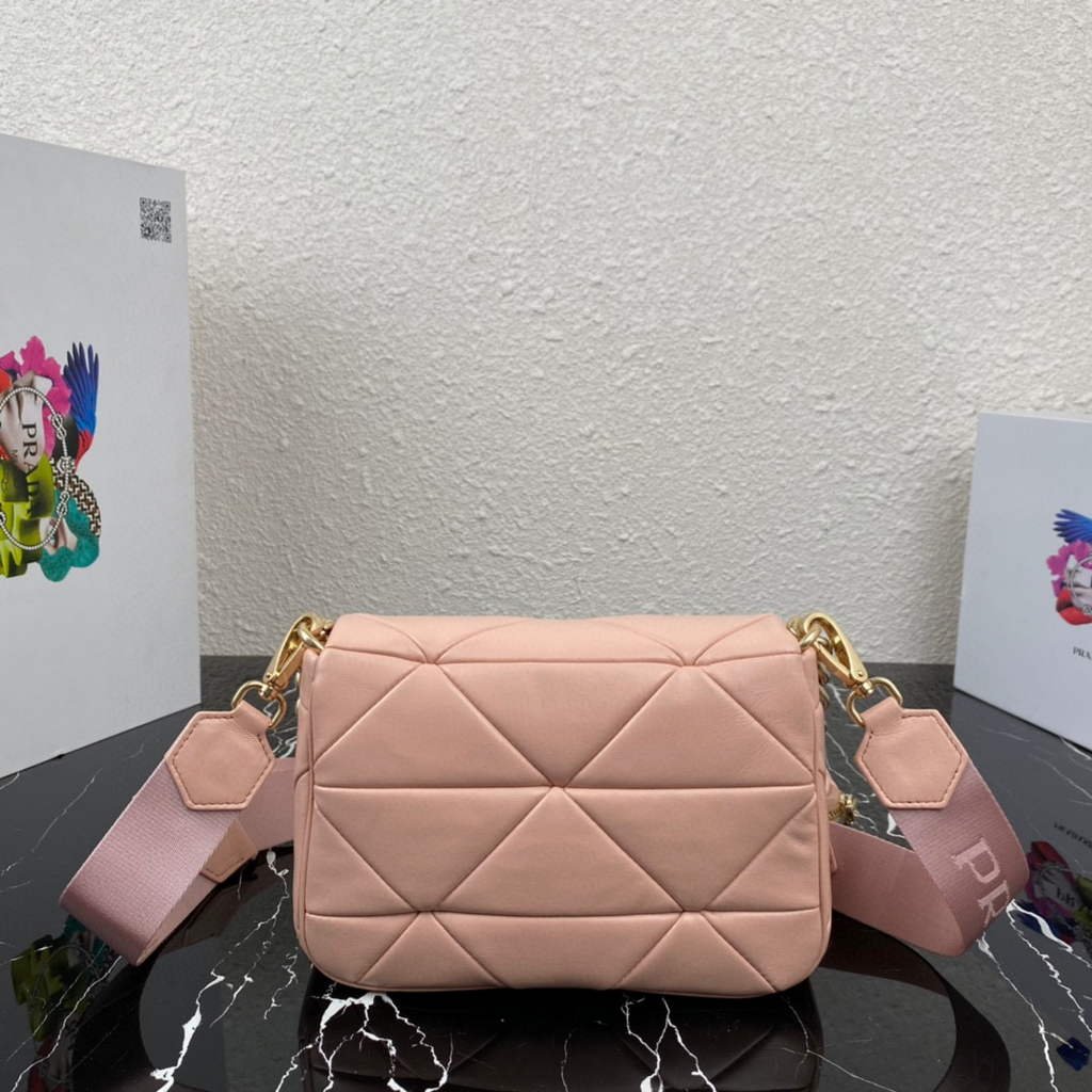 Prada 1BD292 Prada System nappa leather patchwork Bag Light Pink