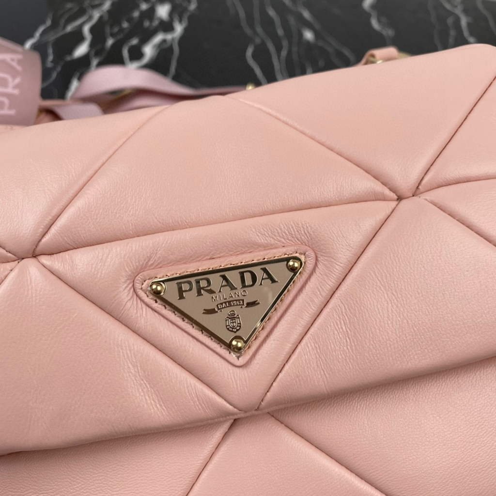 Prada 1BD292 Prada System nappa leather patchwork Bag Light Pink
