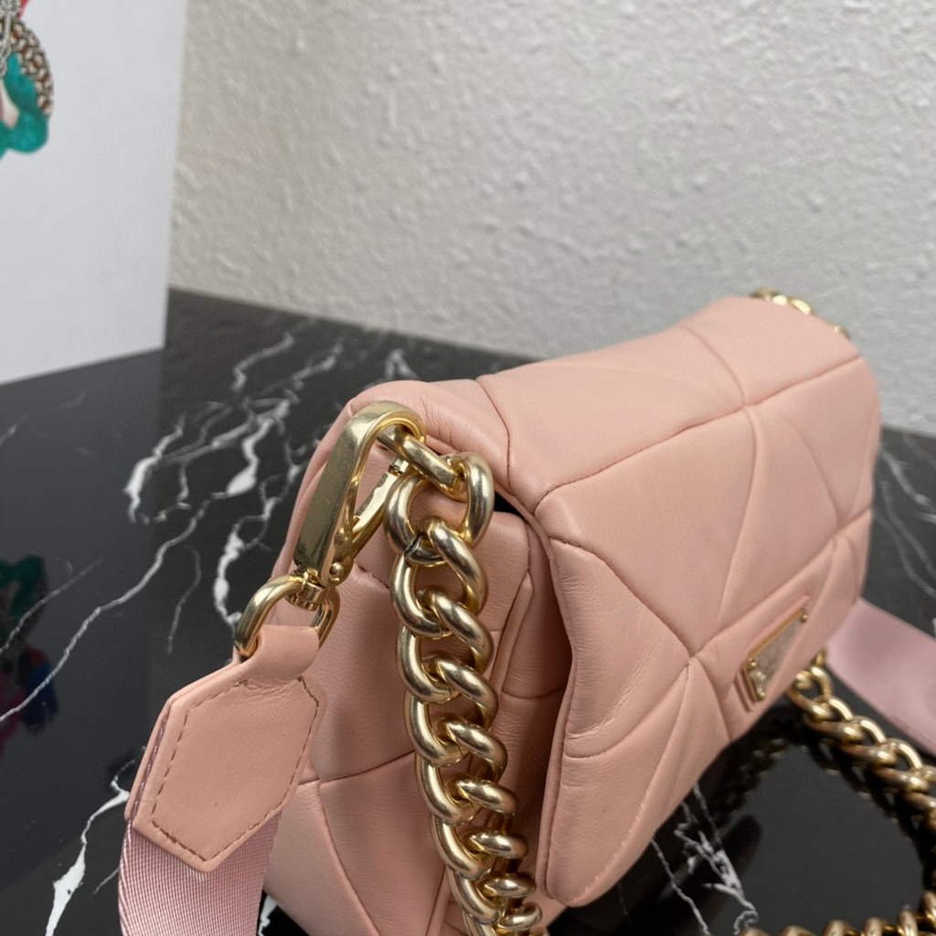 Prada 1BD292 Prada System nappa leather patchwork Bag Light Pink