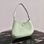 Prada 1BC499 Prada Cleo Brushed Leather Shoulder Bag in Green