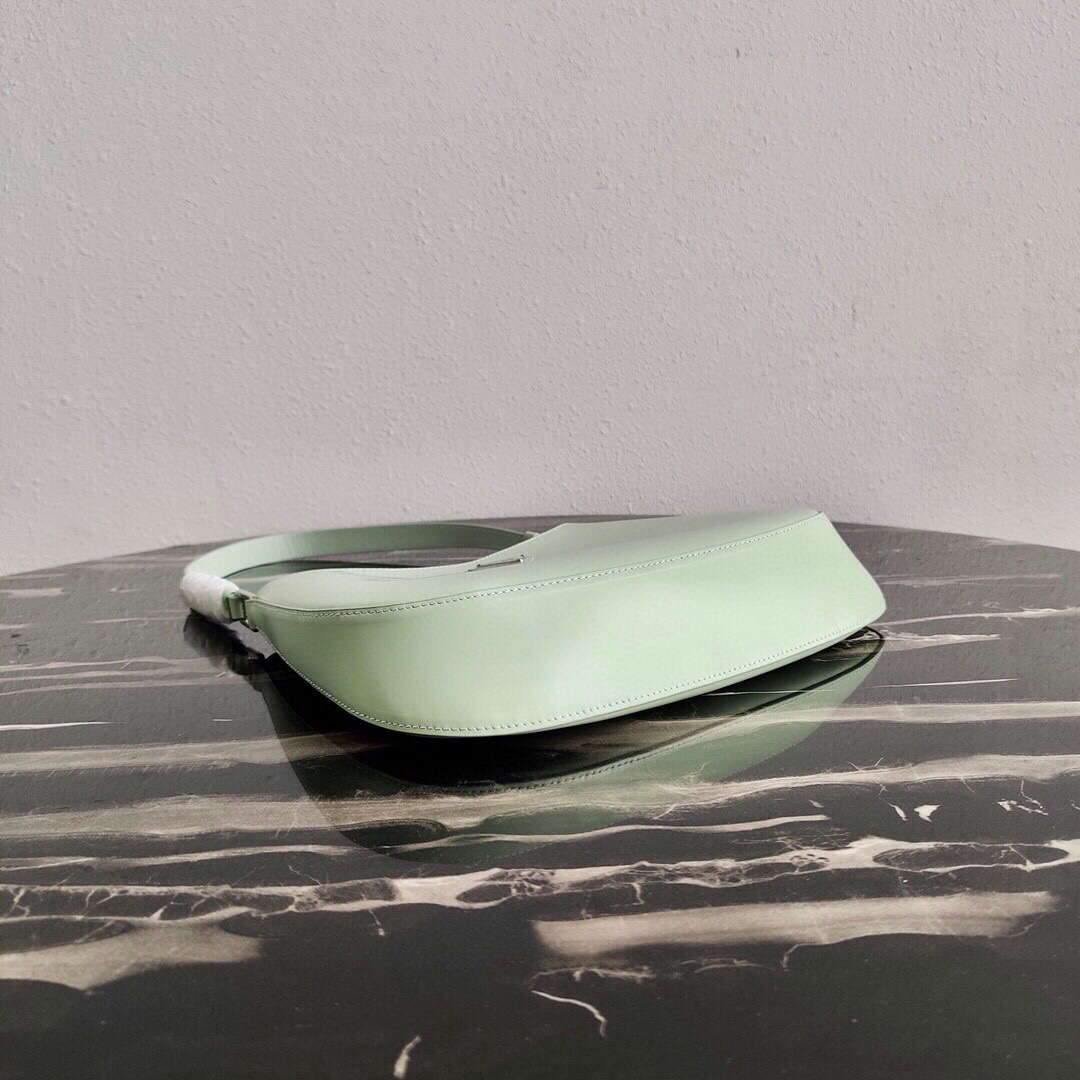 Prada 1BC499 Prada Cleo Brushed Leather Shoulder Bag in Green