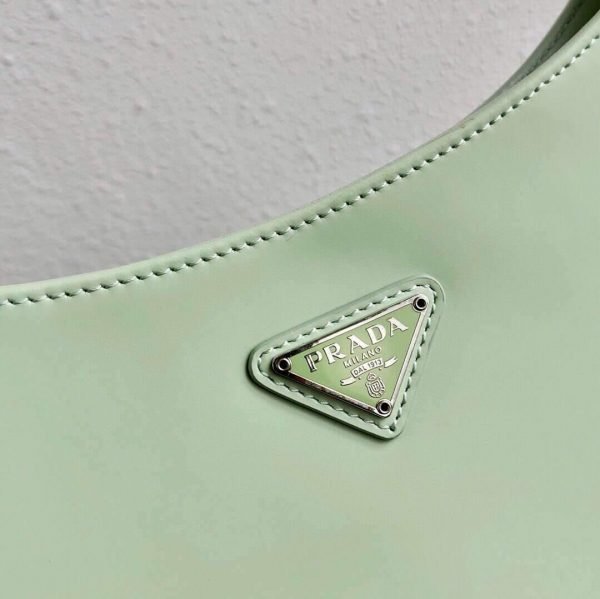 Prada 1BC499 Prada Cleo Brushed Leather Shoulder Bag in Green