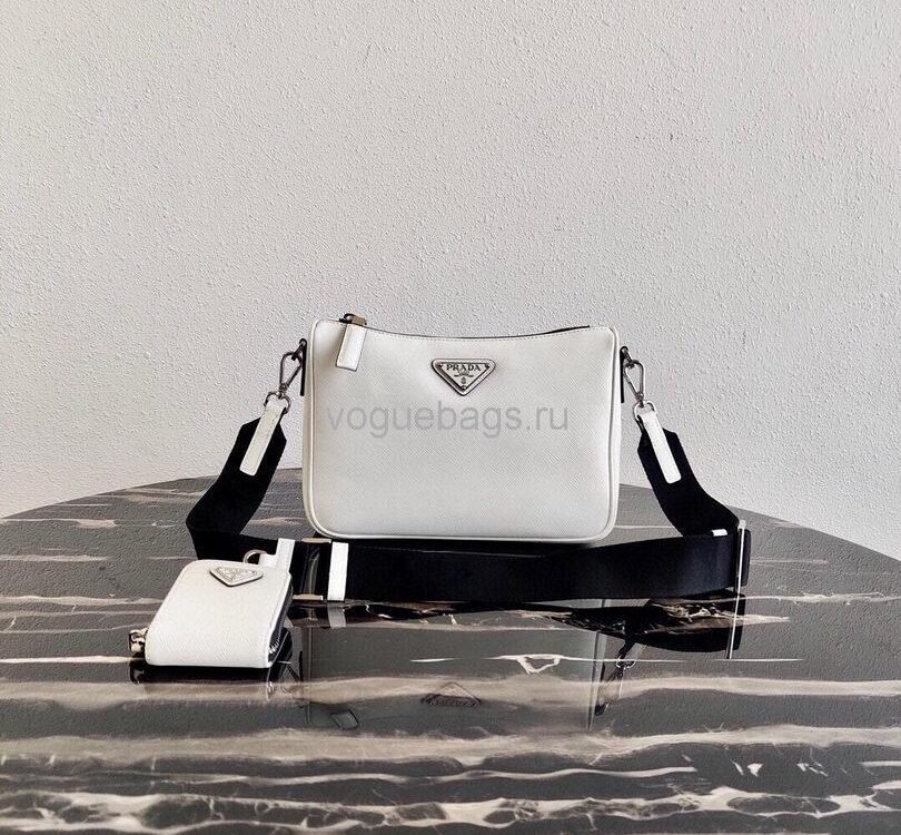 2VH113 Saffiano leather shoulder Bag in White