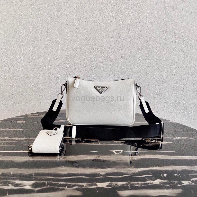 2VH113 Saffiano leather shoulder Bag in White