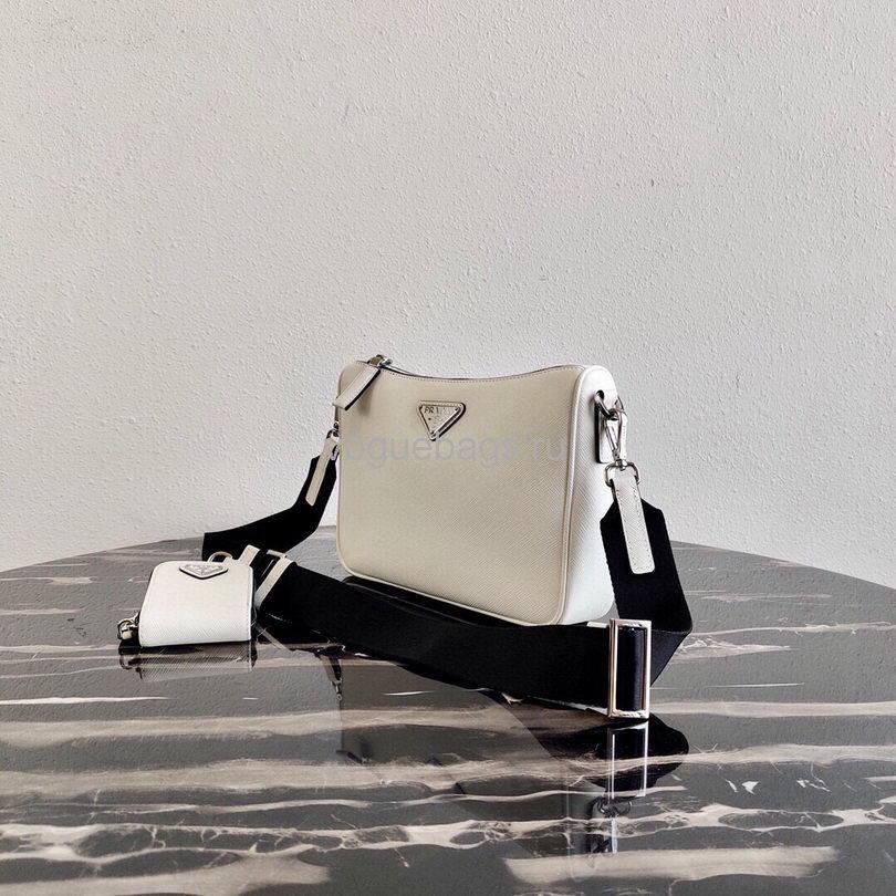 2VH113 Saffiano leather shoulder Bag in White