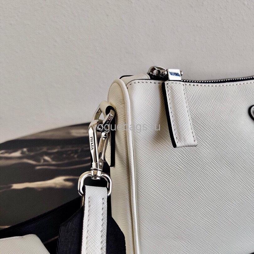 2VH113 Saffiano leather shoulder Bag in White