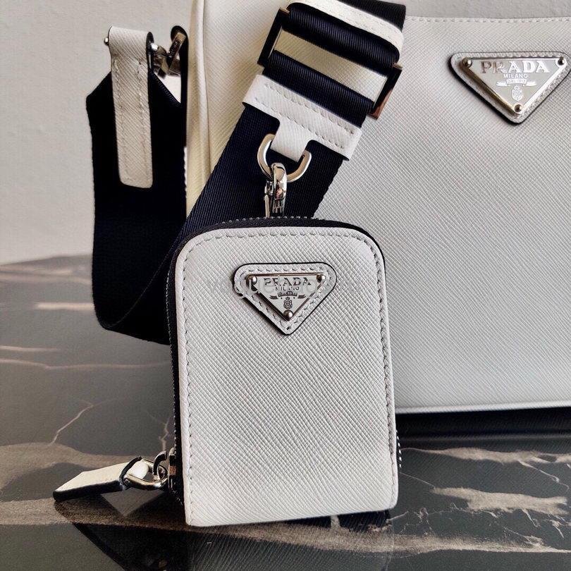 2VH113 Saffiano leather shoulder Bag in White