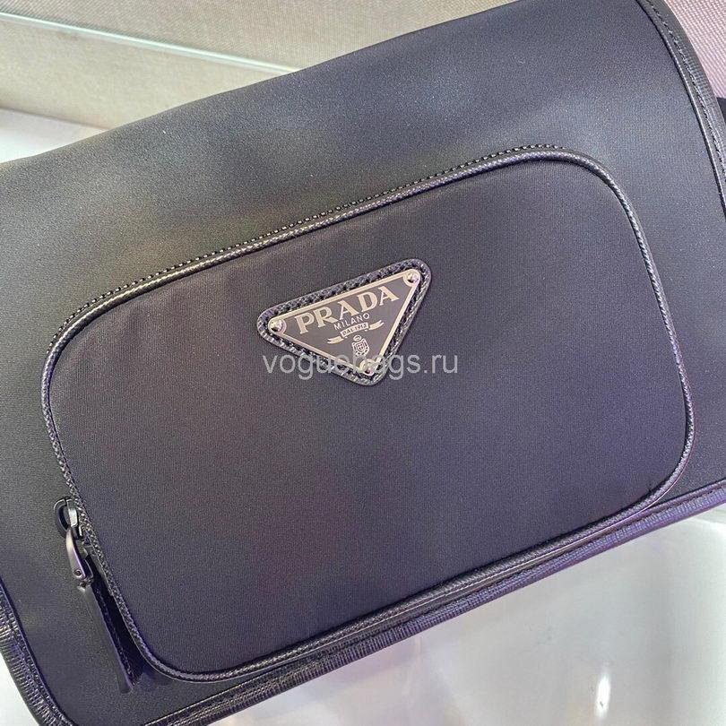 Prada 2VD041 Re Nylon And Saffiano Leather Shoulder Bag in Black