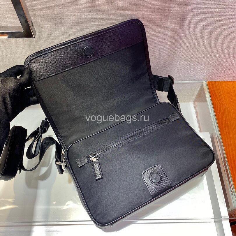 Prada 2VD041 Re Nylon And Saffiano Leather Shoulder Bag in Black