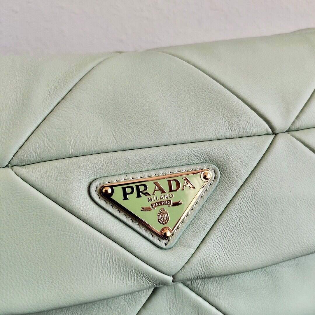 Prada 1BD292 Prada System nappa leather patchwork Bag Green