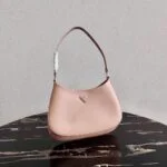 Prada 1BC499 Prada Cleo Brushed Leather Shoulder Bag in Pink