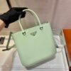 Replica Prada 1BA330 Brushed Leather Tote Bag Light Green