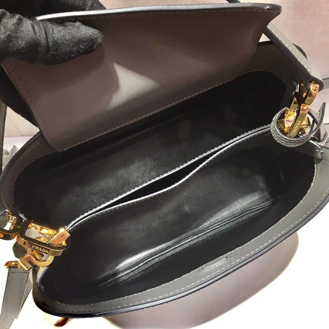 Replica Prada 1BA282 Medium Saffiano Leather Prada Matinee Bag Gray