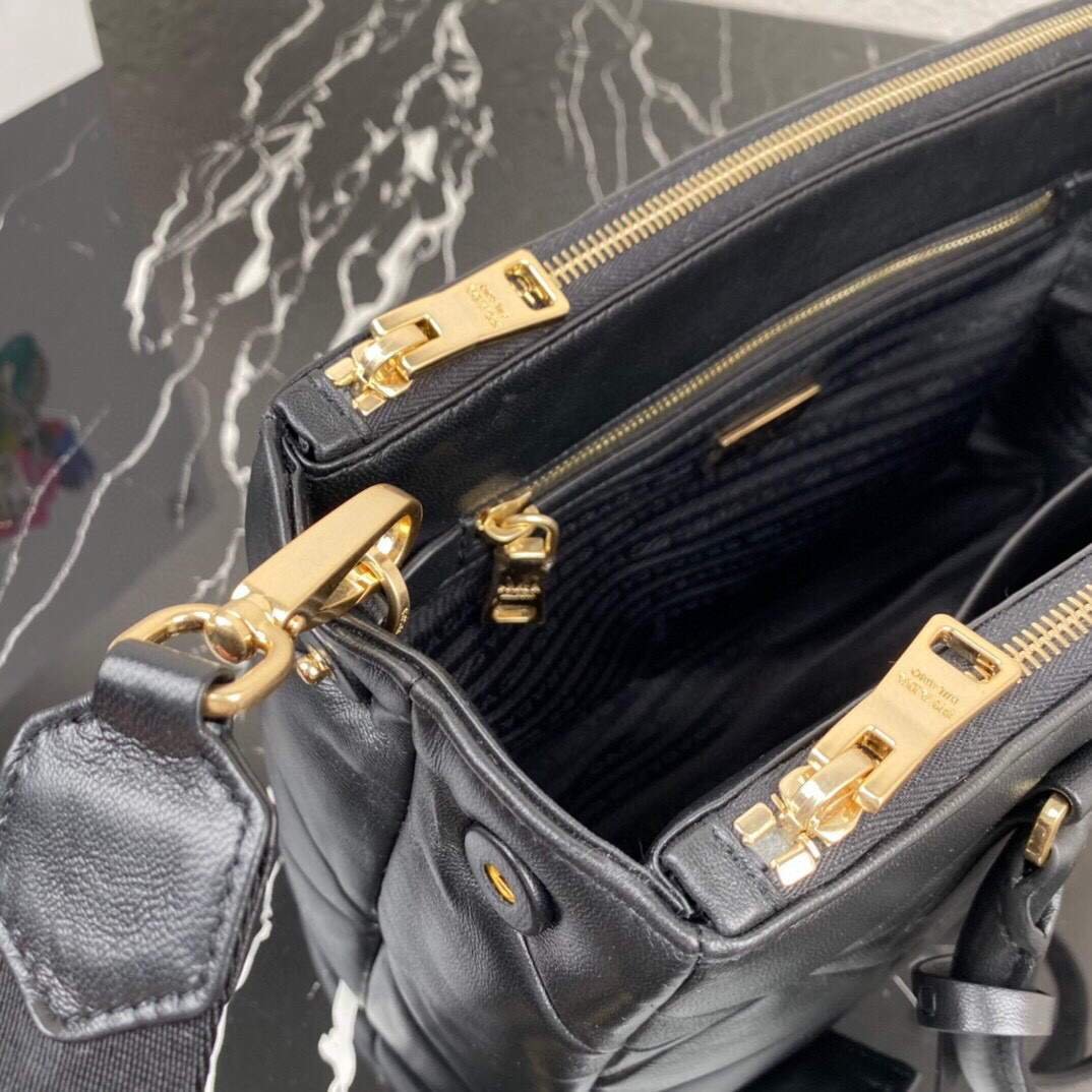 Small Prada Galleria Saffiano Leather bag 1BA863 Black