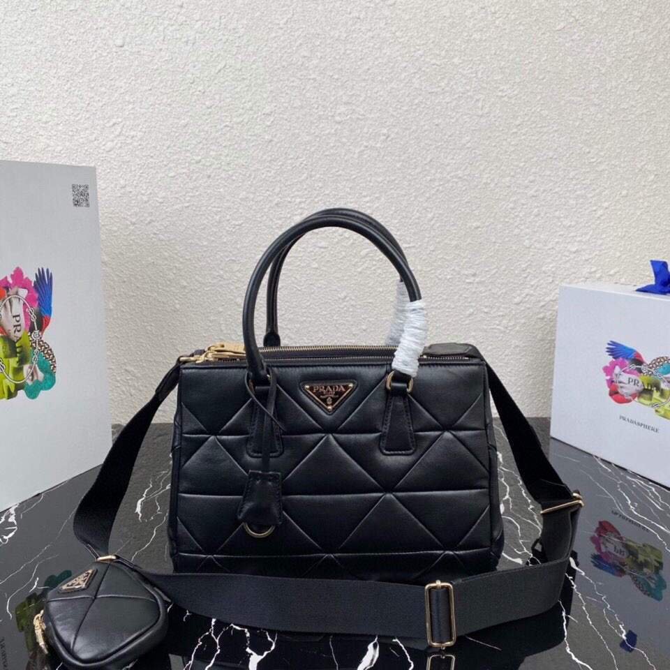 Small Prada Galleria Saffiano Leather bag 1BA863 Black