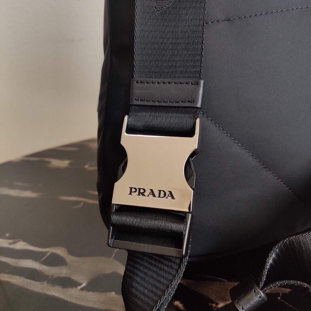Replica Prada Re-Nylon and leather Backpack 2VZ092 Black