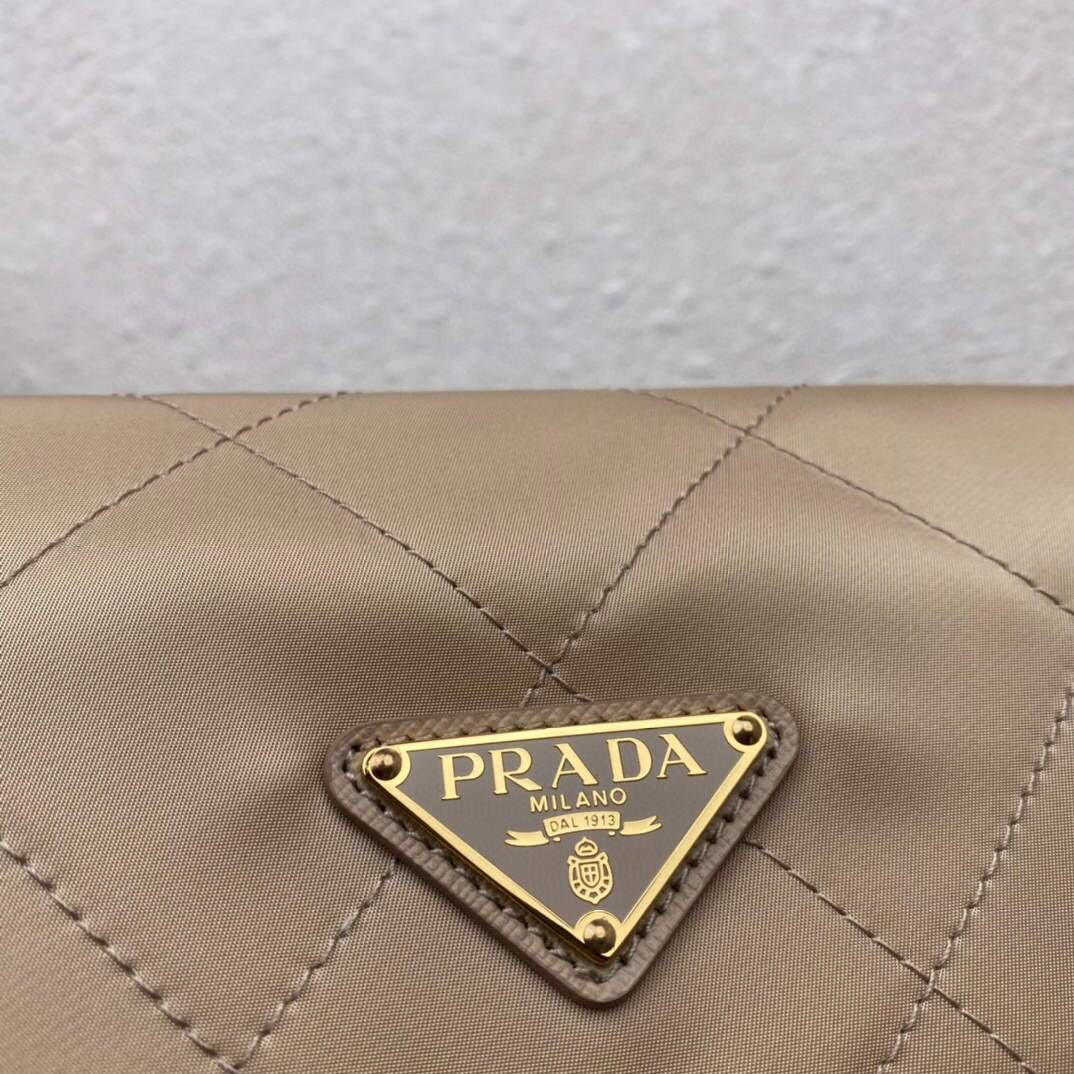 Prada Nylon Vintage Chain Stray Bag 1BD620 Apricot