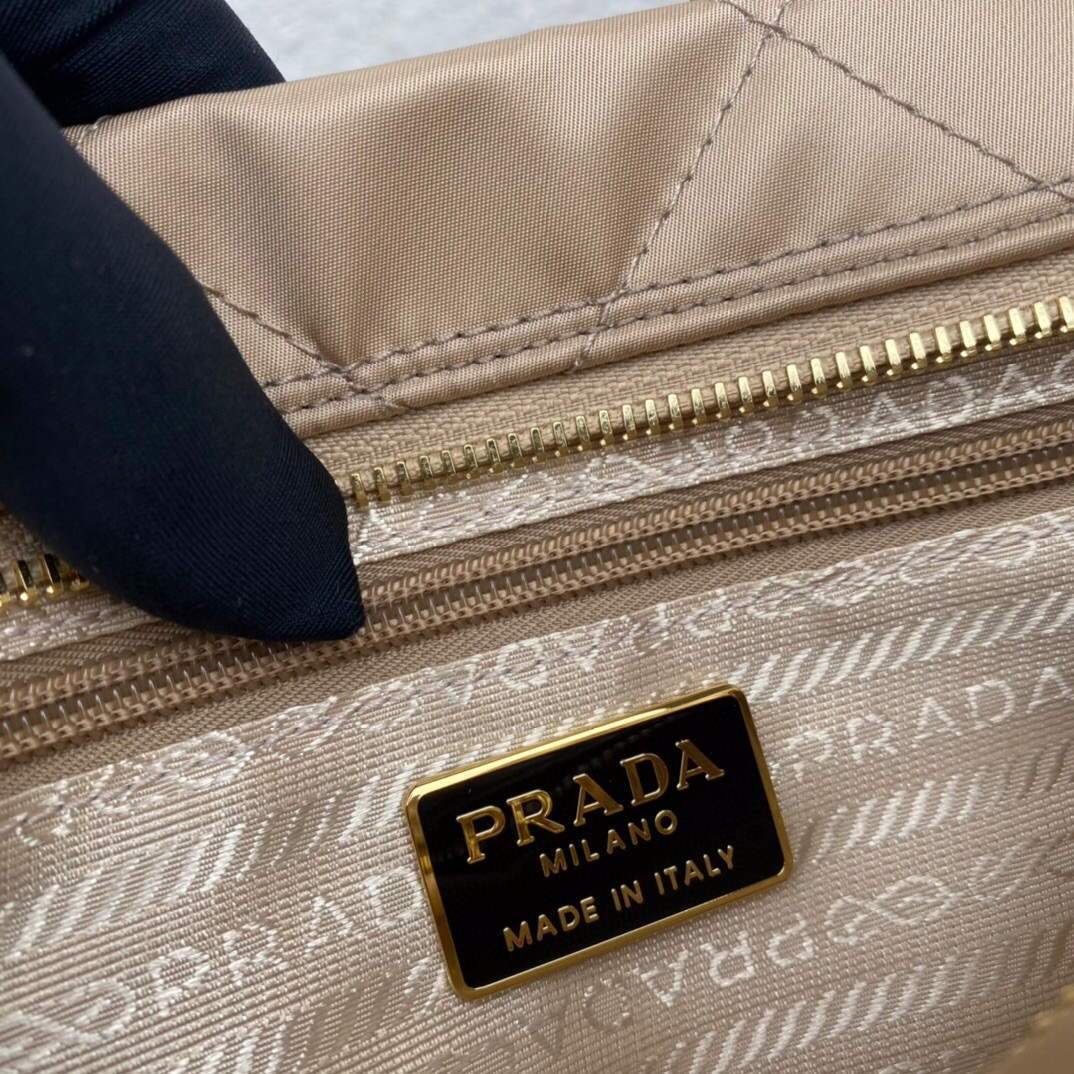 Prada Nylon Vintage Chain Stray Bag 1BD620 Apricot