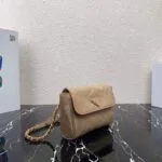 Prada Nylon Vintage Chain rhombus stray Bag 1BD619 Apricot