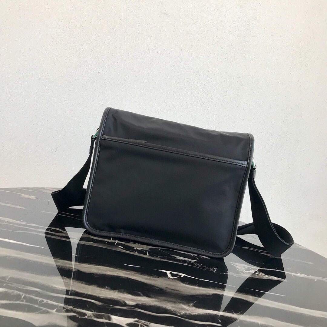 Prada Nylon and Saffiano Leather Bag with Strap 2VD769 Black