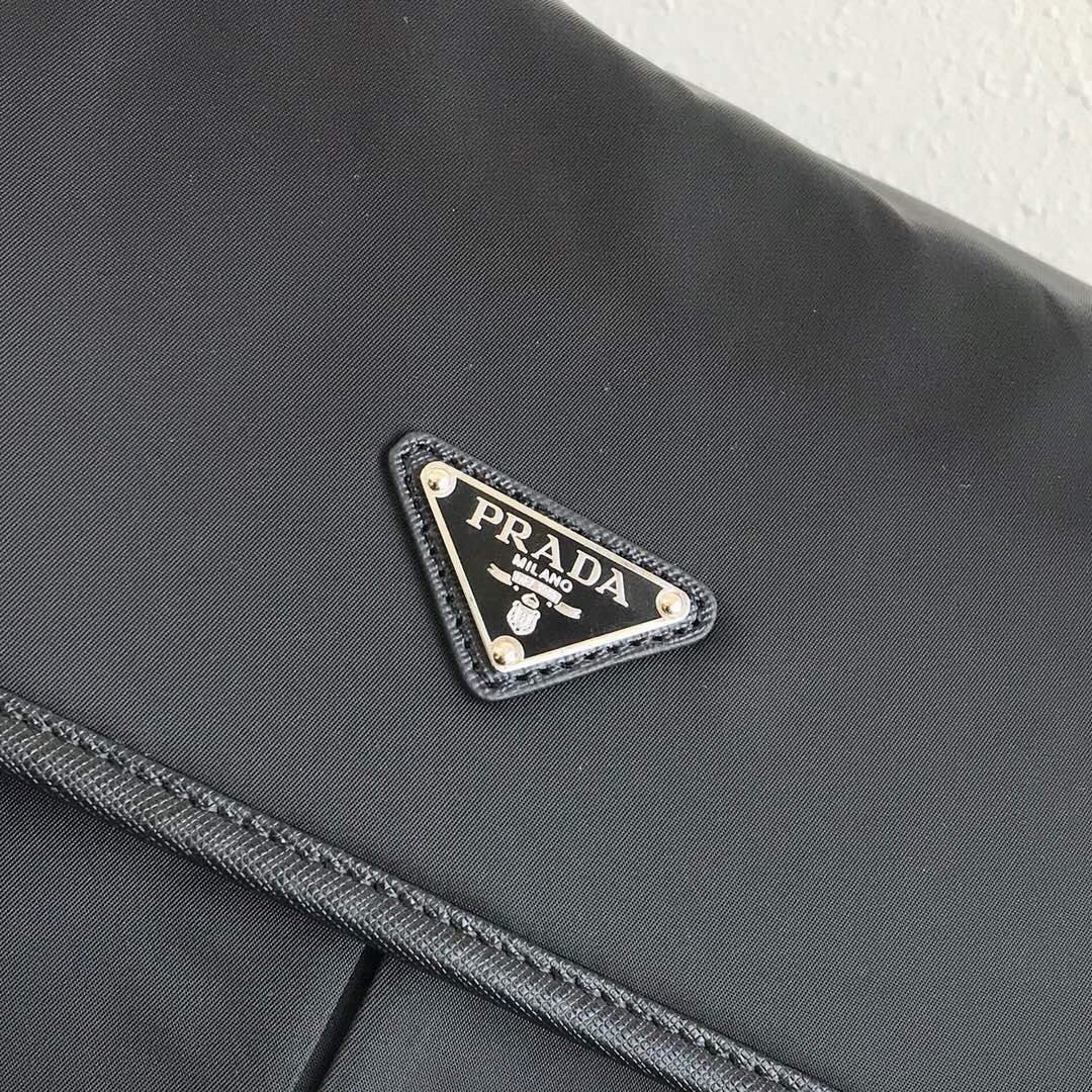 Prada Nylon and Saffiano Leather Bag with Strap 2VD769 Black