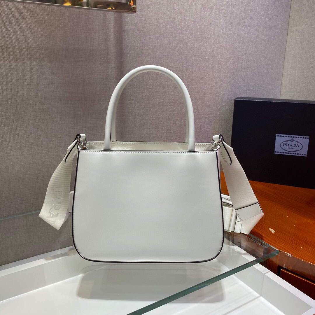 Prada Brushed leather handbag 1BA320 White