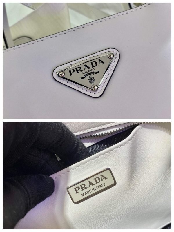 Prada Brushed leather handbag 1BA320 White