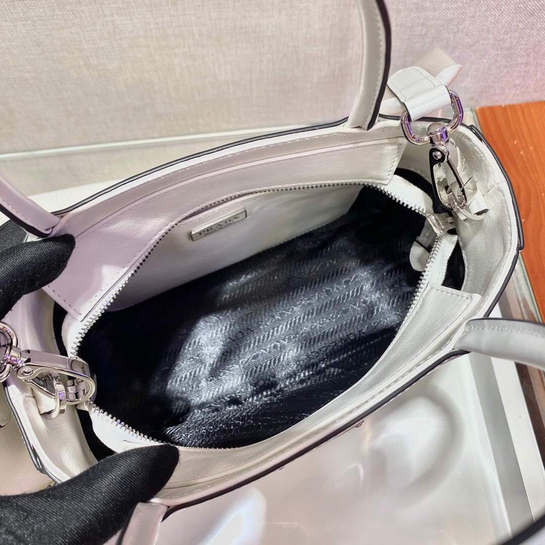 Prada Brushed leather handbag 1BA320 White