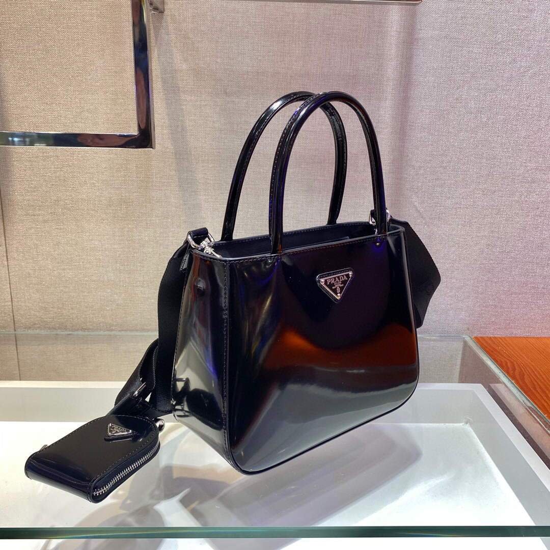 Prada Brushed leather handbag 1BA320 Black