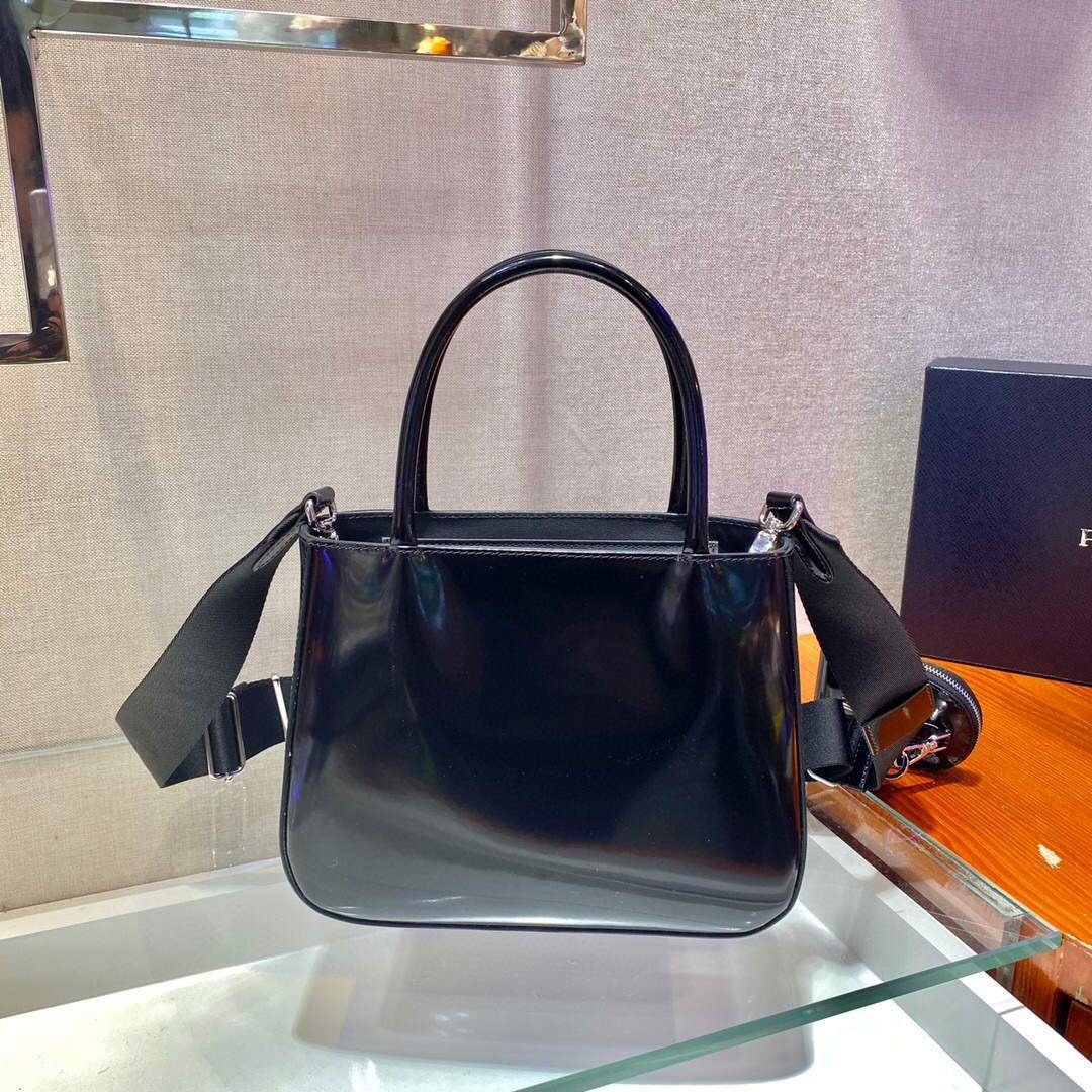 Prada Brushed leather handbag 1BA320 Black