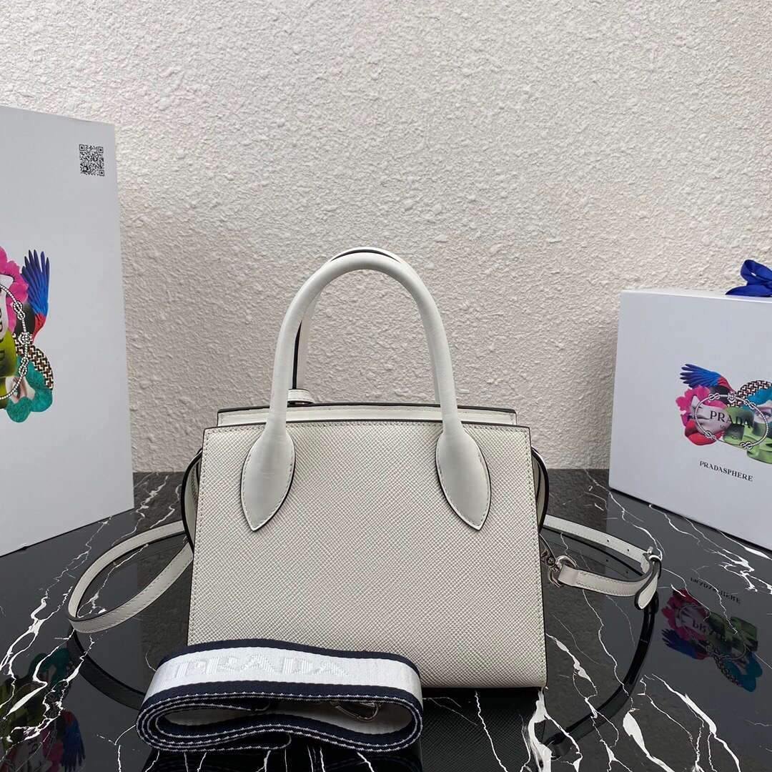 Prada 1BA269 Saffiano Leather Prada Monochrome Bag White