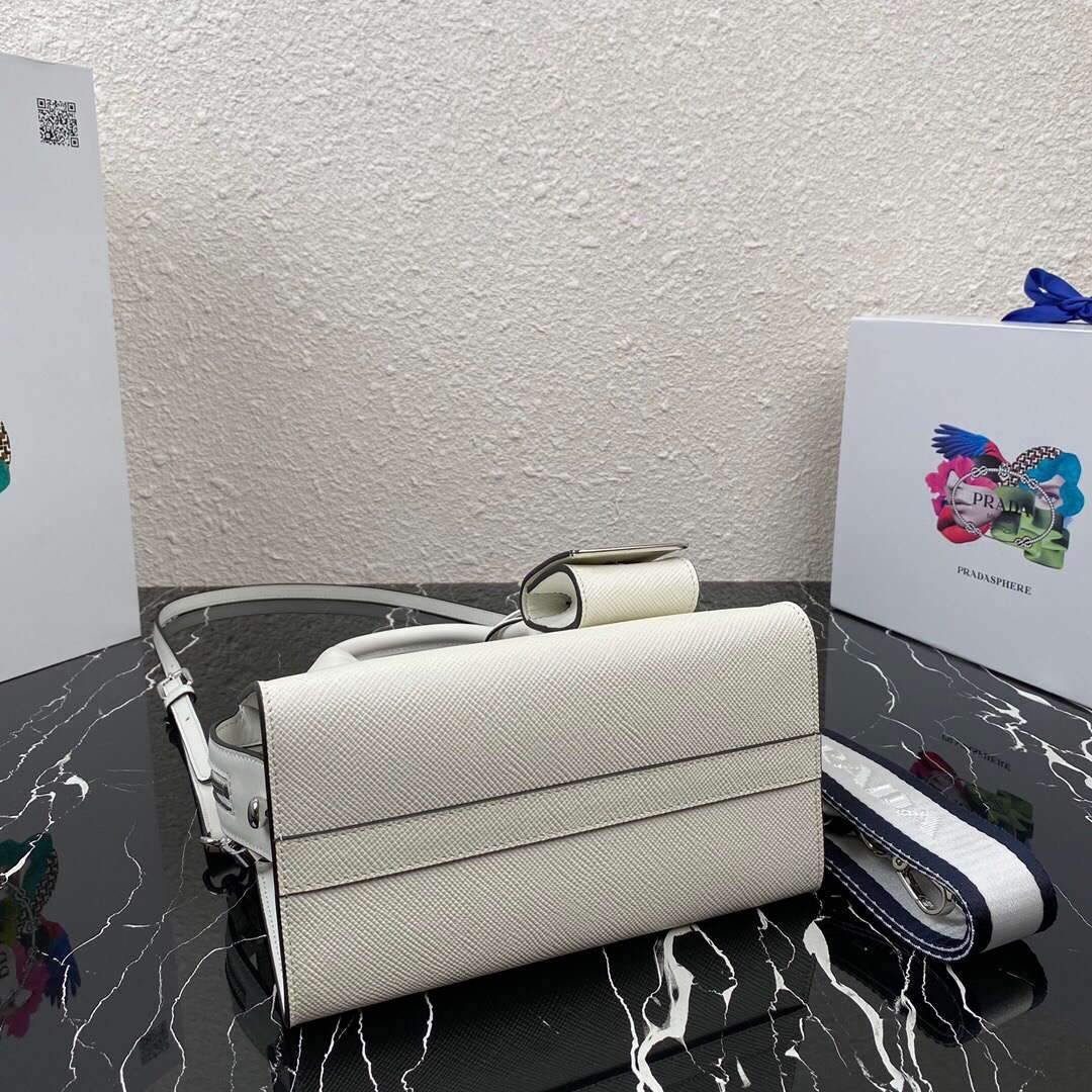 Prada 1BA269 Saffiano Leather Prada Monochrome Bag White