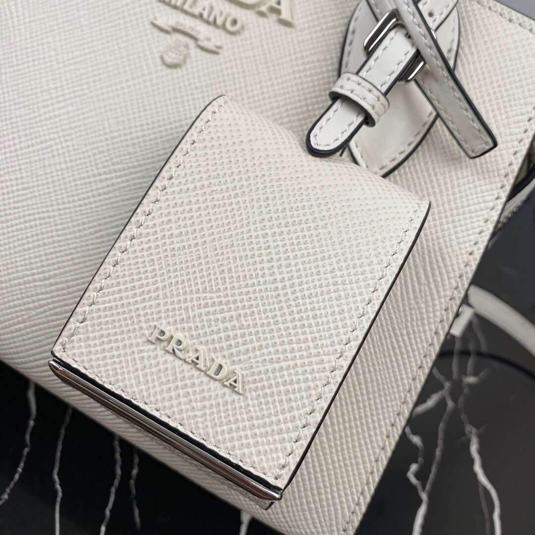 Prada 1BA269 Saffiano Leather Prada Monochrome Bag White