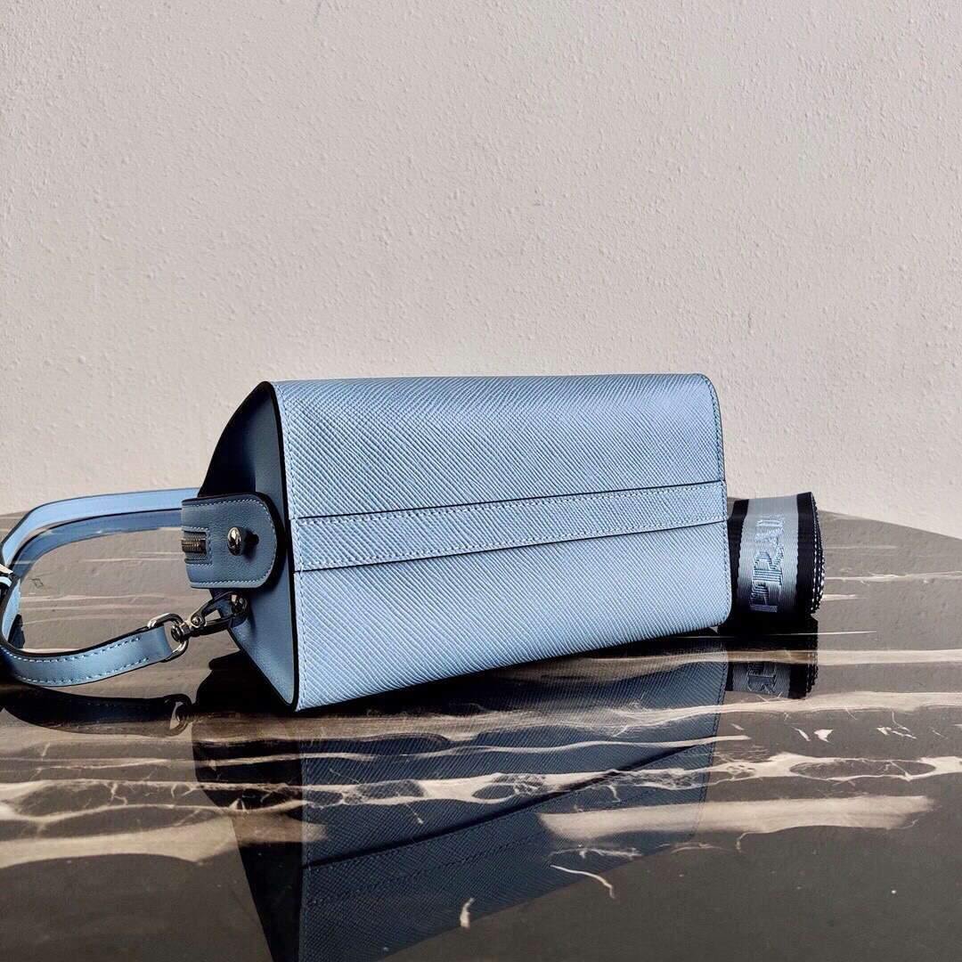 Prada 1BA269 Saffiano Leather Prada Monochrome Bag Blue