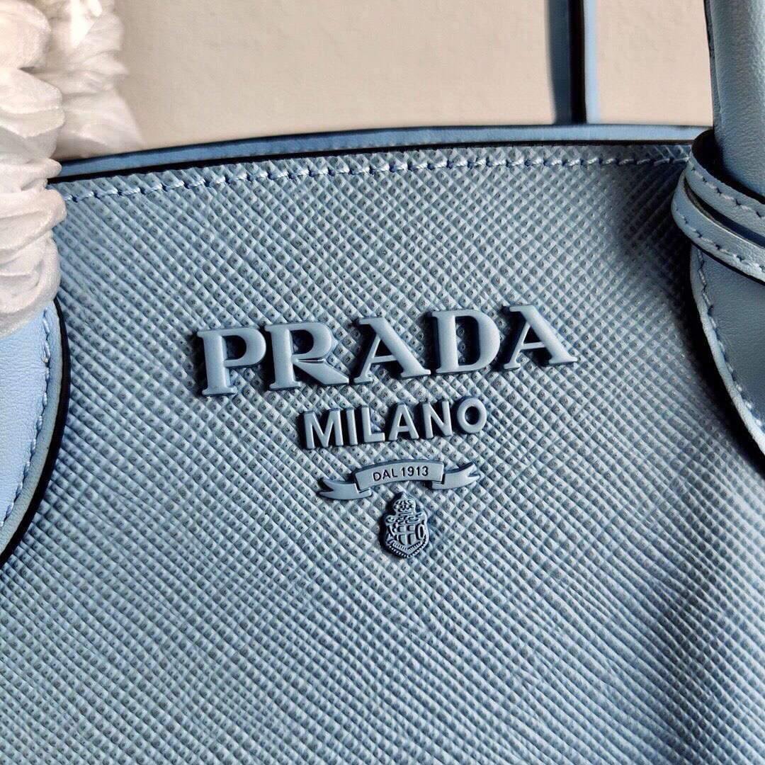 Prada 1BA269 Saffiano Leather Prada Monochrome Bag Blue