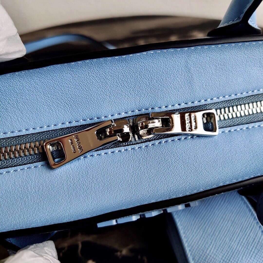 Prada 1BA269 Saffiano Leather Prada Monochrome Bag Blue
