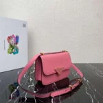 Prada 1BD320 Prada Emblème Saffiano Shoulder Bag Pink